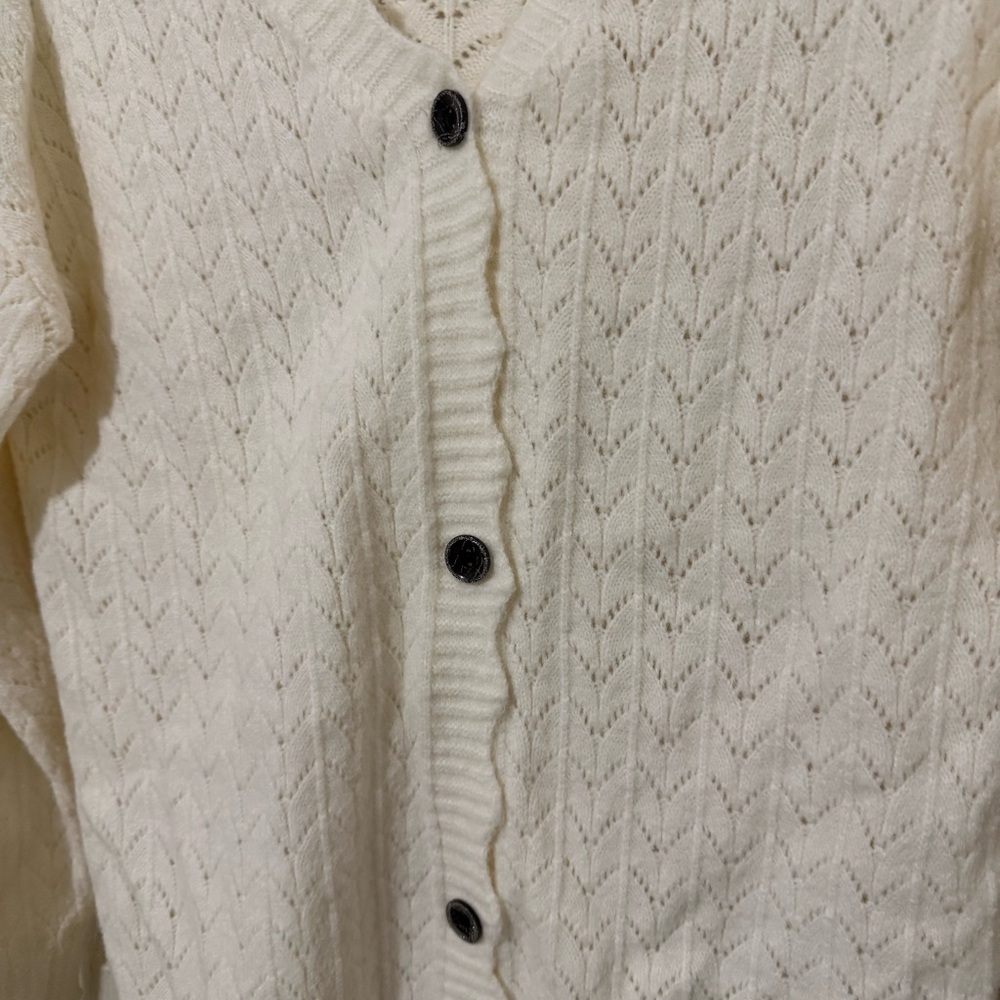 SHEIN Cream Knit Cardigan with Buttons - Picture 3 of 9